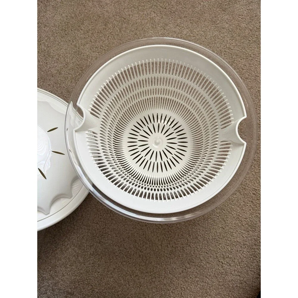 Guzzini XL Latina Salad Spinner White & Clear Made in Italy Kitchen Prep